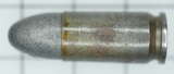 GER: Deutsche Pistolenpatrone 08, Jahrgang 1944, Losnummer 7
Hersteller Metallwarenfabrik Treuenbrietzen GmbH, Sebaldushof (= hla)
Stahlmantel (= St.) mit verstärktem Boden (+)