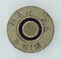 GER: 9mm Parabellum (Luger), kommerziell, britisch, Jahrgang 1944, Markierung H^N 44 9 m/m, hergestellt bei Royal Ordnance factory, Hirwaun, Wales
