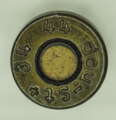 GER: Deutsche Pistolenpatrone 08, Jahrgang 1944, Losnummer 34
Hersteller Waffenwerke Brünn A.G., Werk Povaszka Bystrica (= dou)
Stahlmantel (= St.) mit verstärktem Boden (+)
